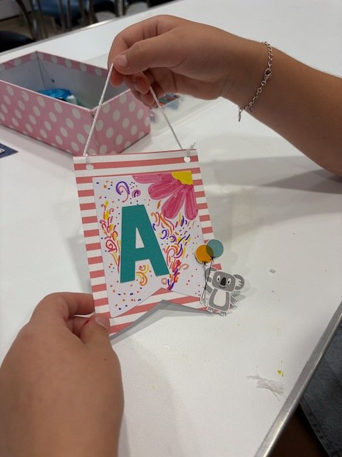 Party Banner with Party Alphabet, Fussy Cut Patterned Paper Images
